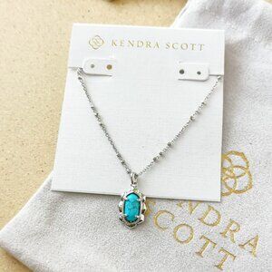 NEW Kendra Scott Silver Variegated Turquoise Piper Necklace